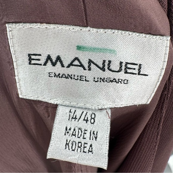 Emanuel Ungaro blazer size 14 48 brown one button with pockets corpcore jacket - Picture 10 of 12